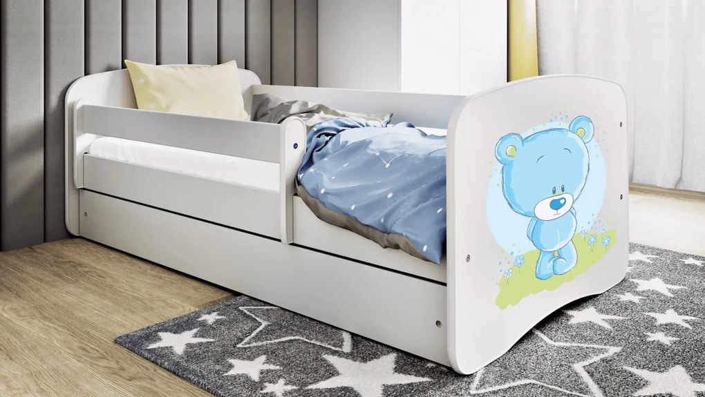 Łóżko dziecięce BABY DREAMS 140x70 niebieski miś KOCOT KIDS