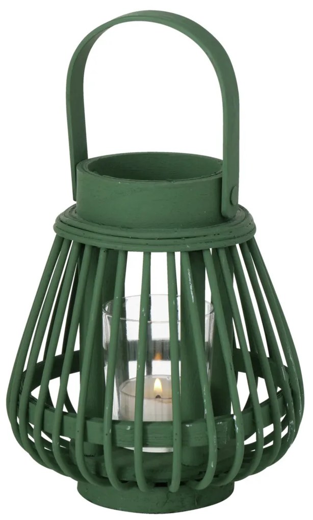 Bambusowy lampion Ilvie, 16 cm, tealight