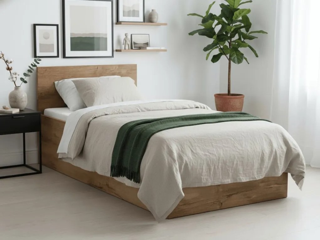 Łóżko SOFIA 90 x 200 cm, dąb artisan Stelaż: Bez stelaża, Materac: Materac Sommera 18 cm