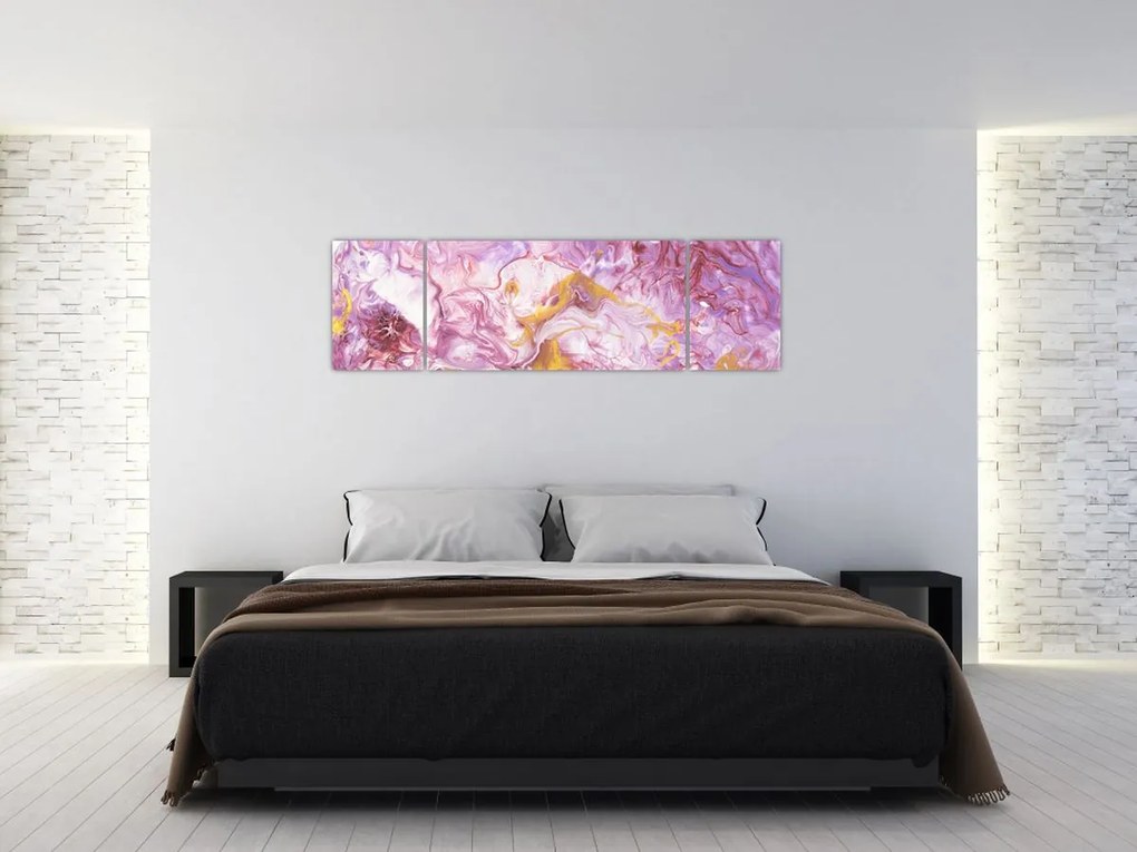 Obraz - Różwa abstrakcja (170x50 cm)
