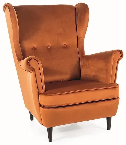 FOTEL LORD VELVET CYNAMON BLUVEL 4215 / WENGE SIGNAL