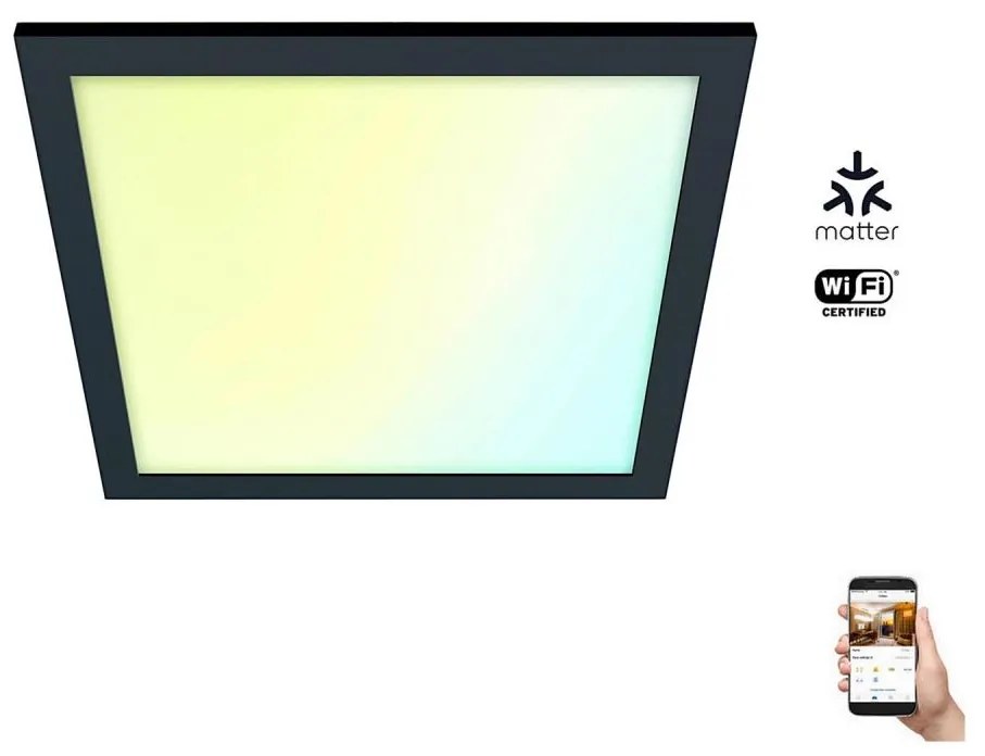 WiZ - LED Ściemnialny plafon SUPERSLIM LED/12W/230V czarny Wi-Fi