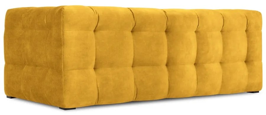 Żółta aksamitna sofa Windsor &amp; Co Sofas Vesta, 208 cm