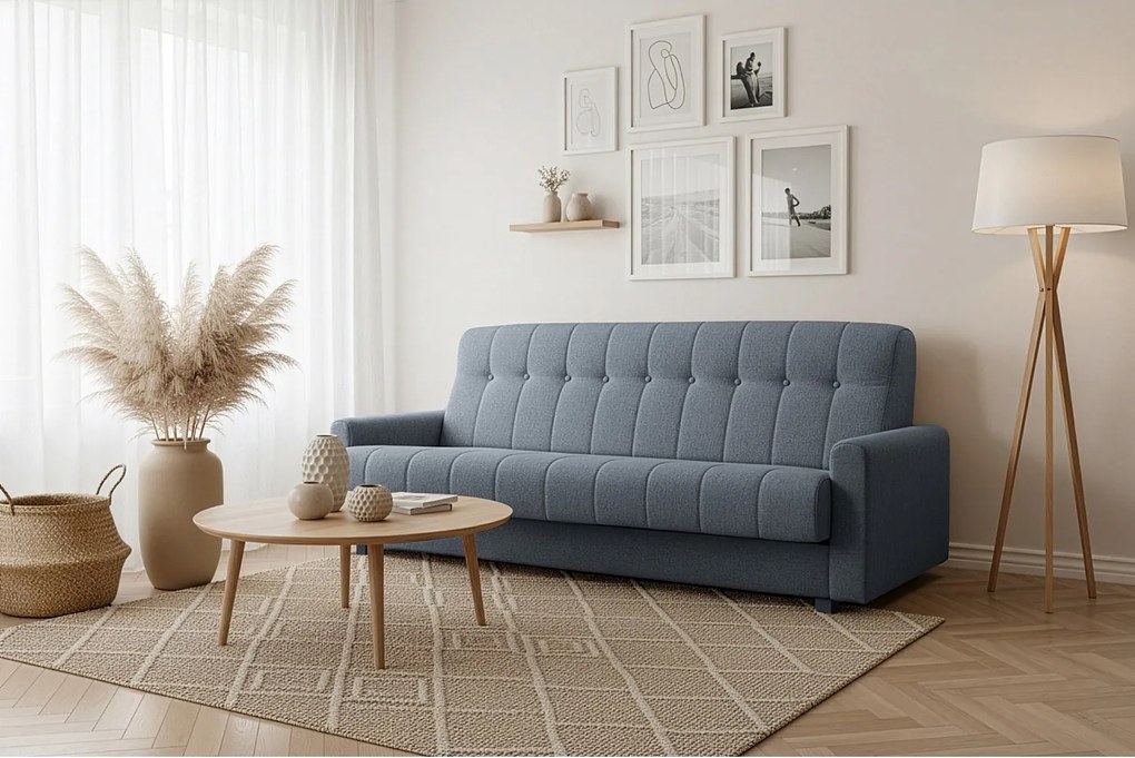 Wersalka Herbi z funkcją spania, do salonu, tkanina Herbi, granatowy