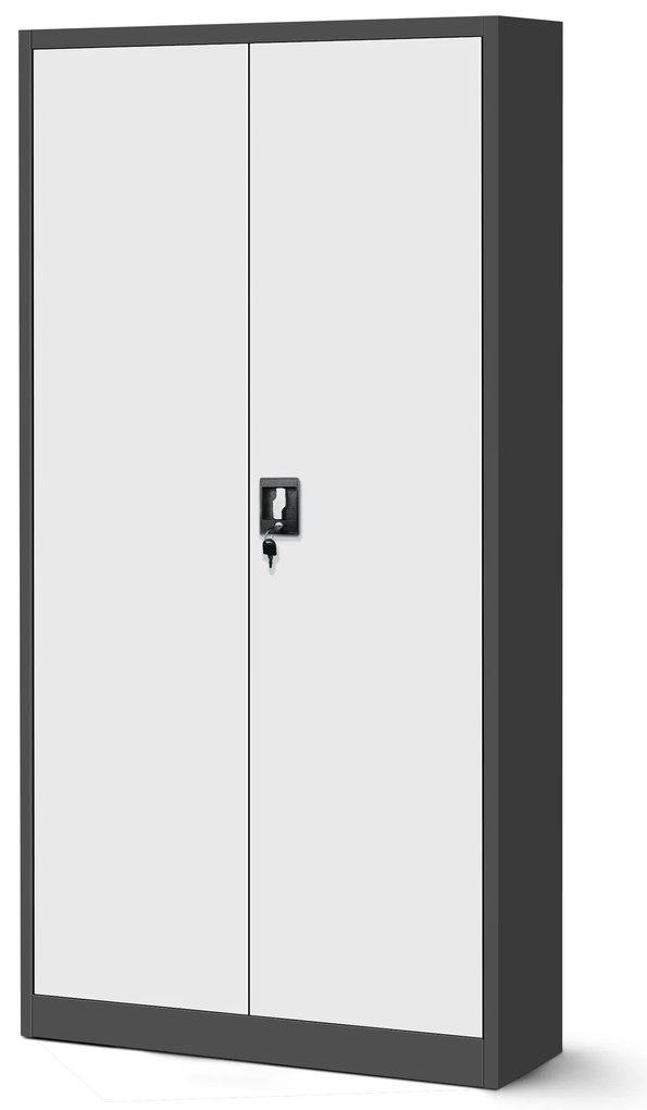 Zestaw 4x biurowa szafa metalowa na akta JAN, 900 x 1850 x 400 mm, antracytowo-biała
