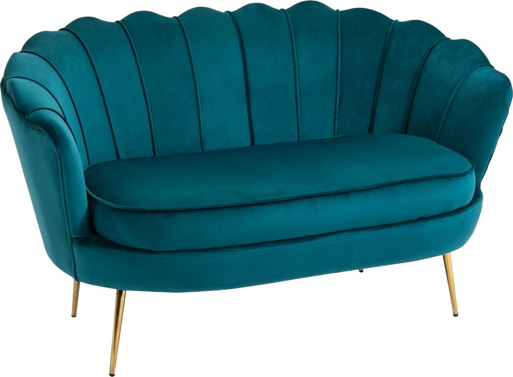 HOMCOM Sofa Dla 2 Osób, Kanapa, Sofa Tapicerowana, Wygląd Aksamitu, Sofa Podwójna, do 150 kg, 130 x 77 x 77 cm, Ciemnozielona