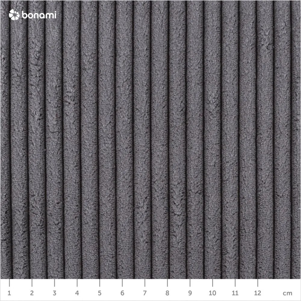 Ciemnoszare tapicerowane łóżko dwuosobowe ze schowkiem ze stelażem 180x200 cm Mattis Cord – Meise Möbel