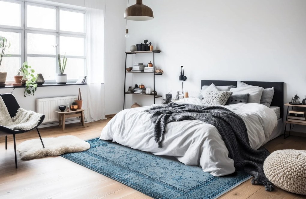 Dywan vintage Armand niebieski 80 cm x 150 cm