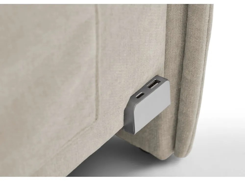 Beżowe tapicerowane narożne łóżko dziecięce bez stelaża 120x200 cm Fun – Meise Möbel