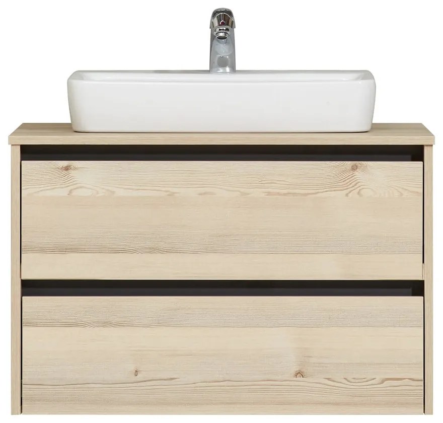 Blat łazienkowy w dekorze sosny w naturalnym kolorze Quickset 393 – Pelipal