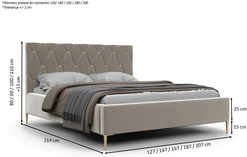 Łóżko sypialniane WENUS I SLIM - 120x200
