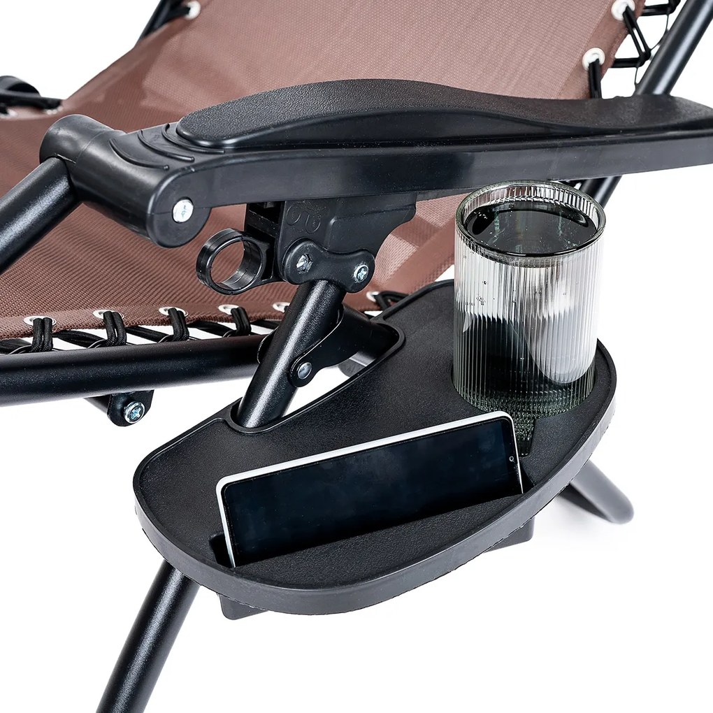 4Home Ogrodowe krzesło leżakowe Relax, brązowy