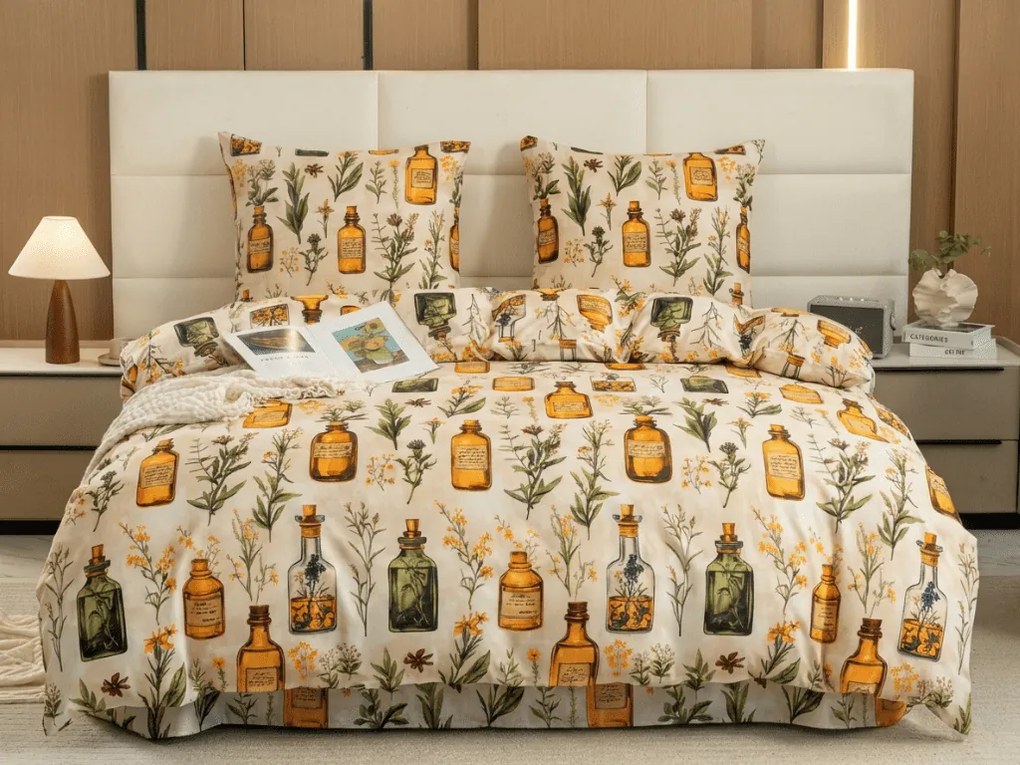 PrzytulneMieszkanie.pl PrzytulneMieszkanie.pl Pościel z mikrofibry APOTHECARY kremowe Rozmiar pościeli: 70 x 90 cm | 140 x 220 cm