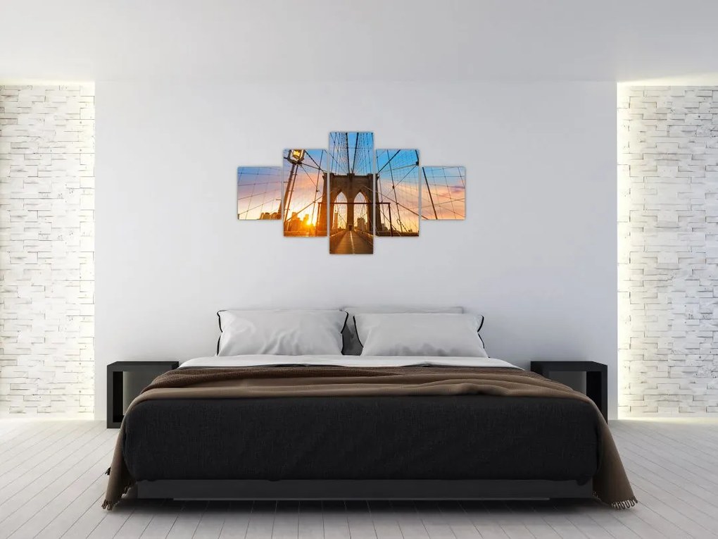 Obraz - Brooklyn Bridge, Manhattan, New York (125x70 cm)