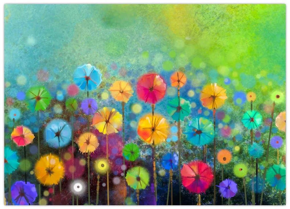 Obraz - Abstrakcyjne kwiaty (70x50 cm)