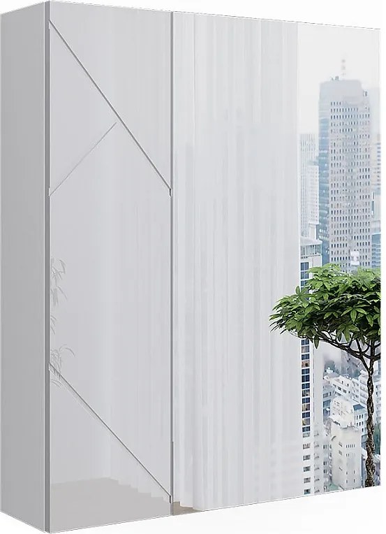 Szafka łazienkowa z lustrem biały/biały wysoki połysk 60x17.2x75 irma