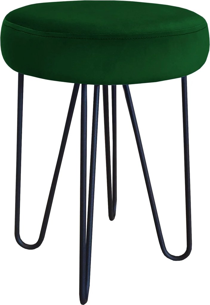 Taboret Venus tkanina Welur stelaż metalowy STOŁEK LOFT : Kolor Stelaża - Czarny , Kolor tkaniny - VELVET - MG25, Typ tkaniny - Velvet