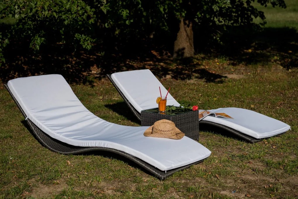 Szare leżanki ogrodowe ze stolikiem Successo