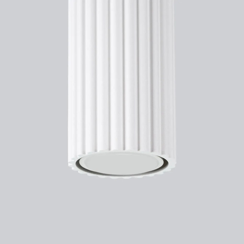 Plafon KARBON 30 biały ryflowany SOLLUX LIGHTING
