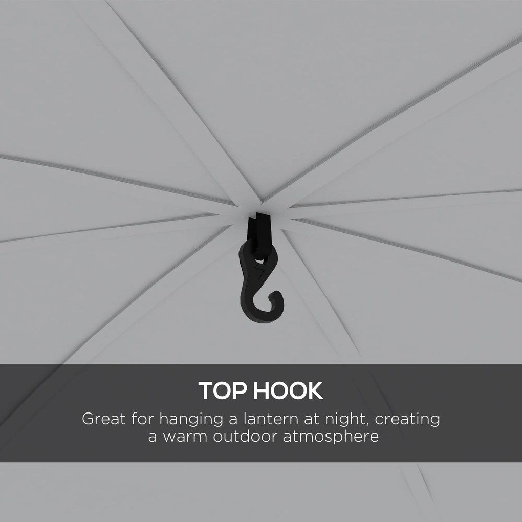 Outsunny Event Shelter 3,5 x 3,5m Pawilon z Hakiem Wodoodporny Zimowy Ogród Pawilon Jasnoniebieski