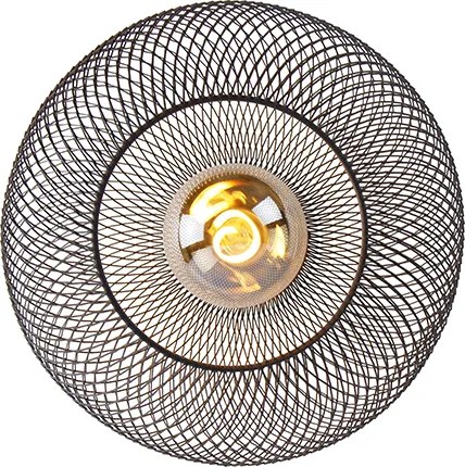 Nowoczesna lampa sufitowa czarna 30 cm - Mesh Ball