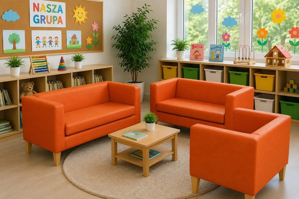 Sofa Monaco : Kolor nogi - Drewno, Kolor tkaniny - EKO-SKÓRA - 20D, Typ tkaniny - Eko-skóra , Wysokość nogi - 20 cm