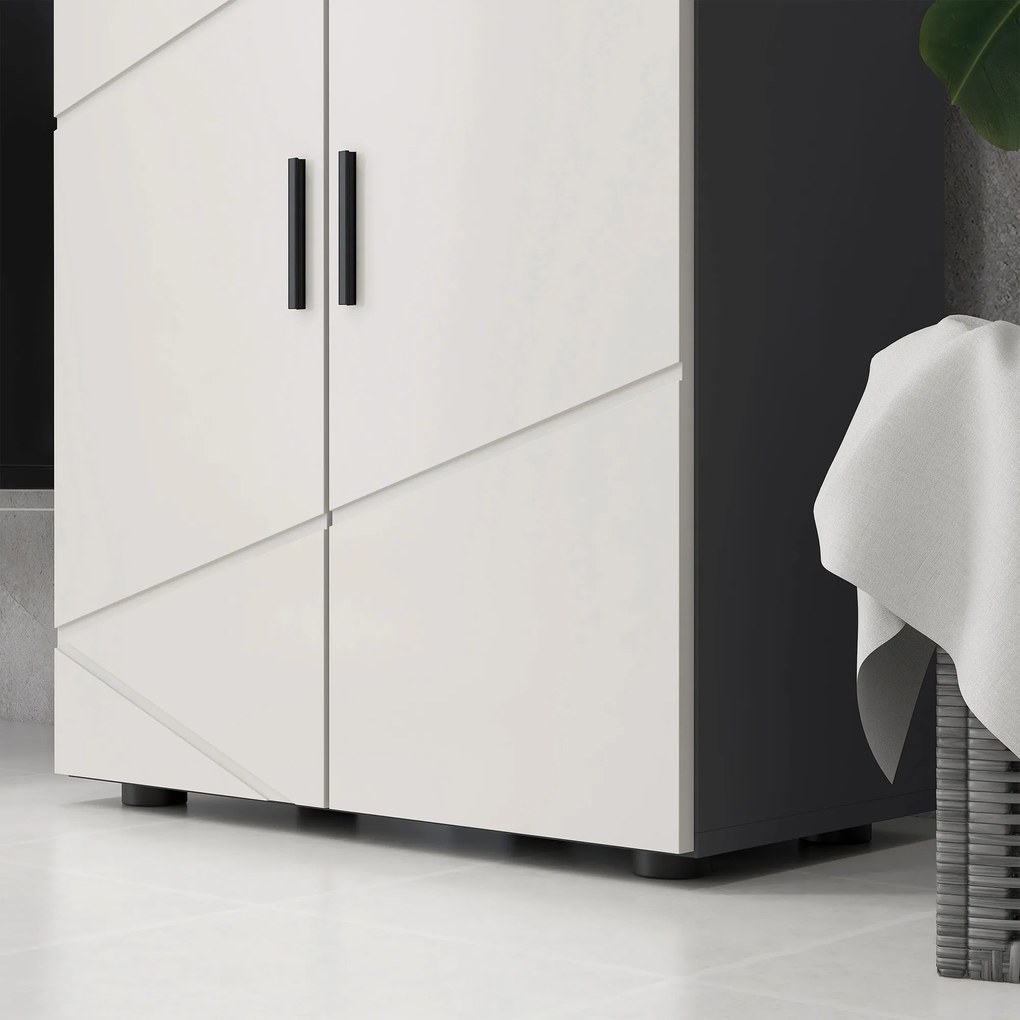 kleankin Szafka łazienkowa, Komoda do łazienki, Regulowane Półki, do 25 kg, Szara