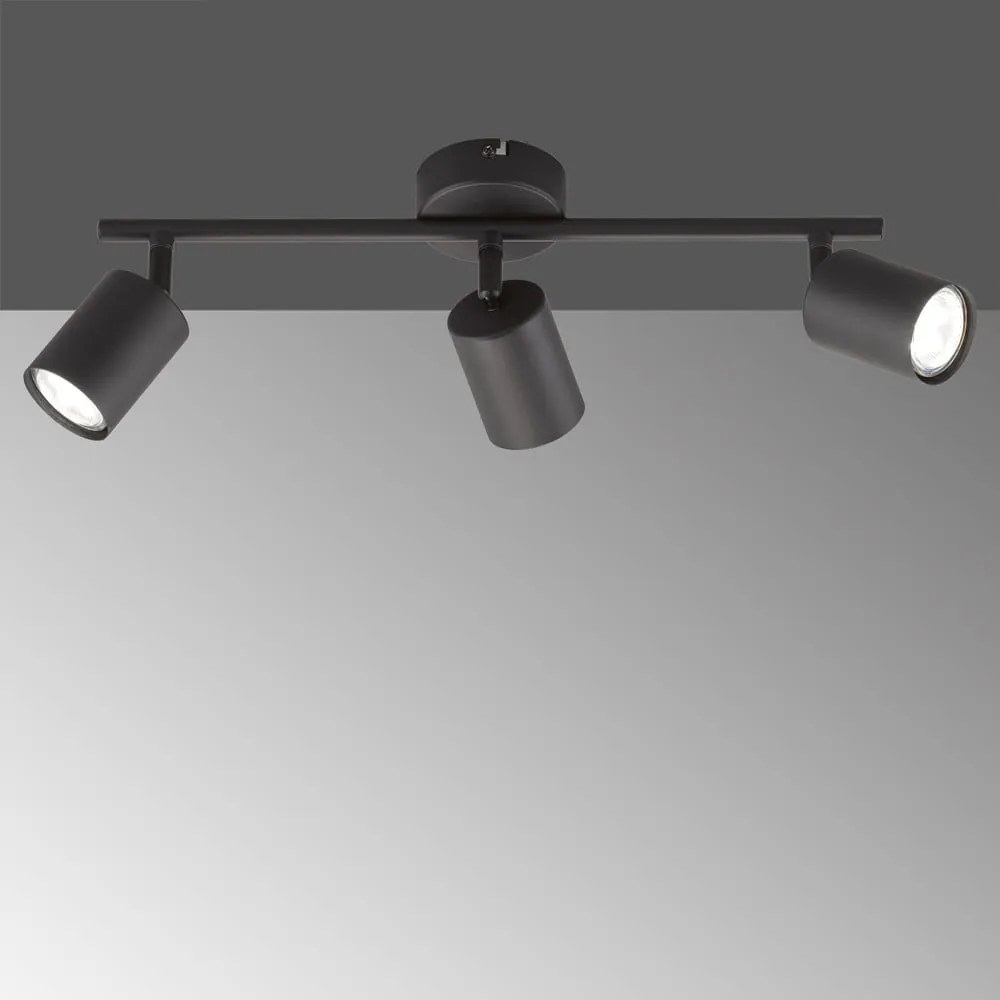 Czarna metalowa lampa punktowa LED 8x42 cm Vano – Fischer & Honsel