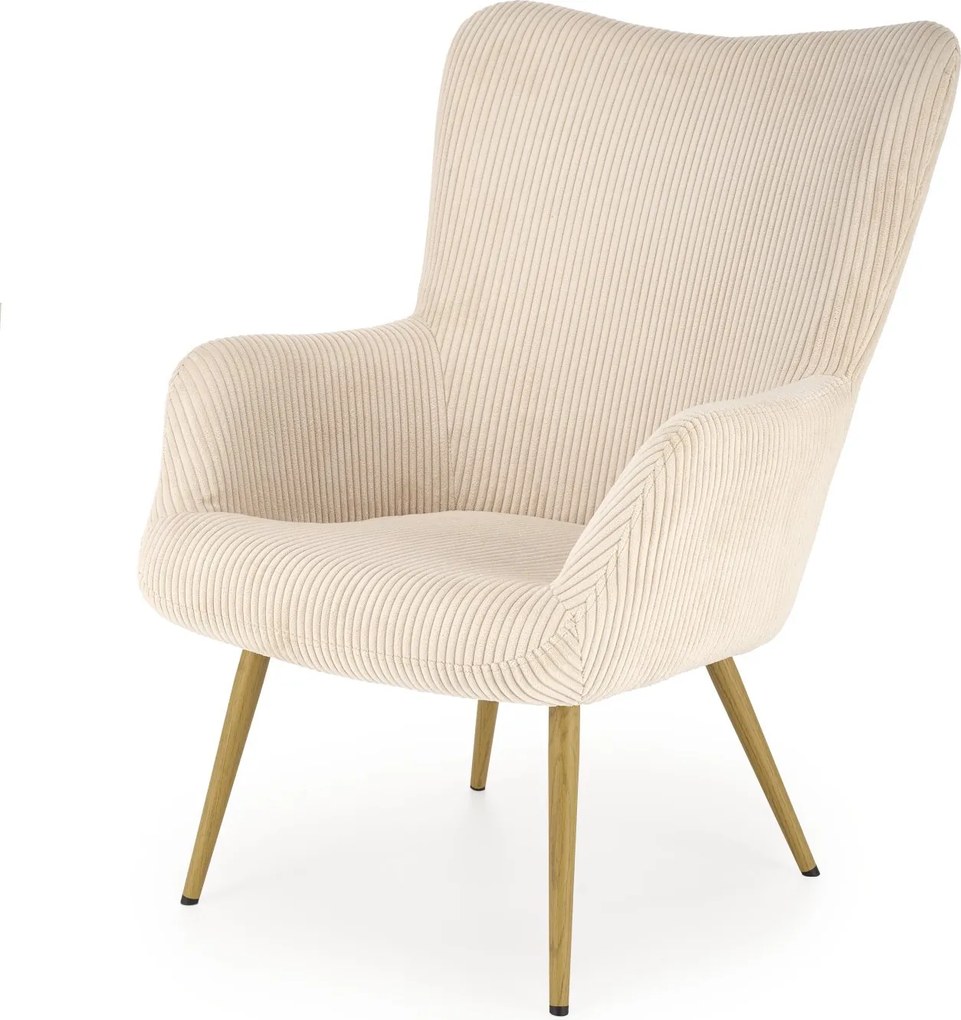 Tapicerowany sztruksem fotel wypoczynkowy Amaro Halmar