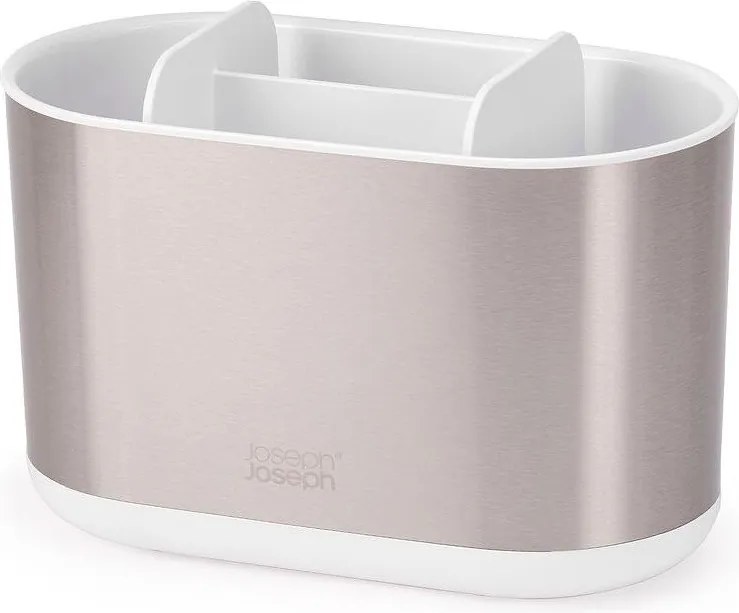 Stojak na szczoteczki do zębów ze stali nierdzewnej w kolorze srebra Duo Steel – Joseph Joseph