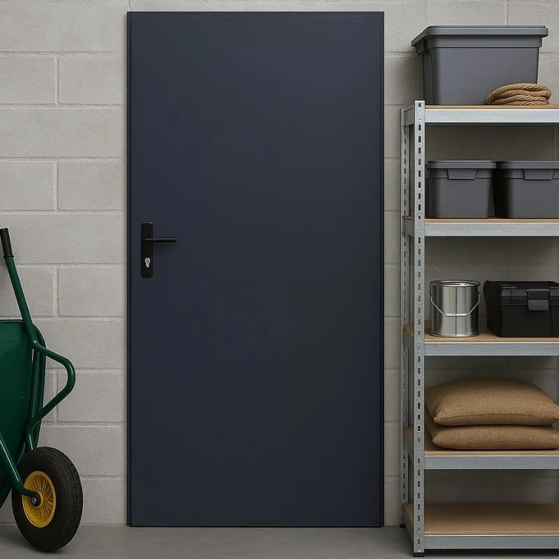 Drzwi wewnętrzne blaszane 80 x 197 cm, prawe, antracyt