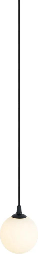 Nowoczesna lampa wisząca czarna z białym szkłem do systemu szynowego 1-fazowego - Iconic Perle