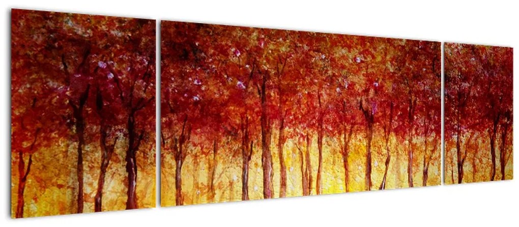 Obraz - Malowanie lasu liściastego (170x50 cm)
