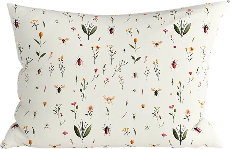 Poszewka na poduszkę z mikrofibry INSECTA 50x70 cm, kremowy