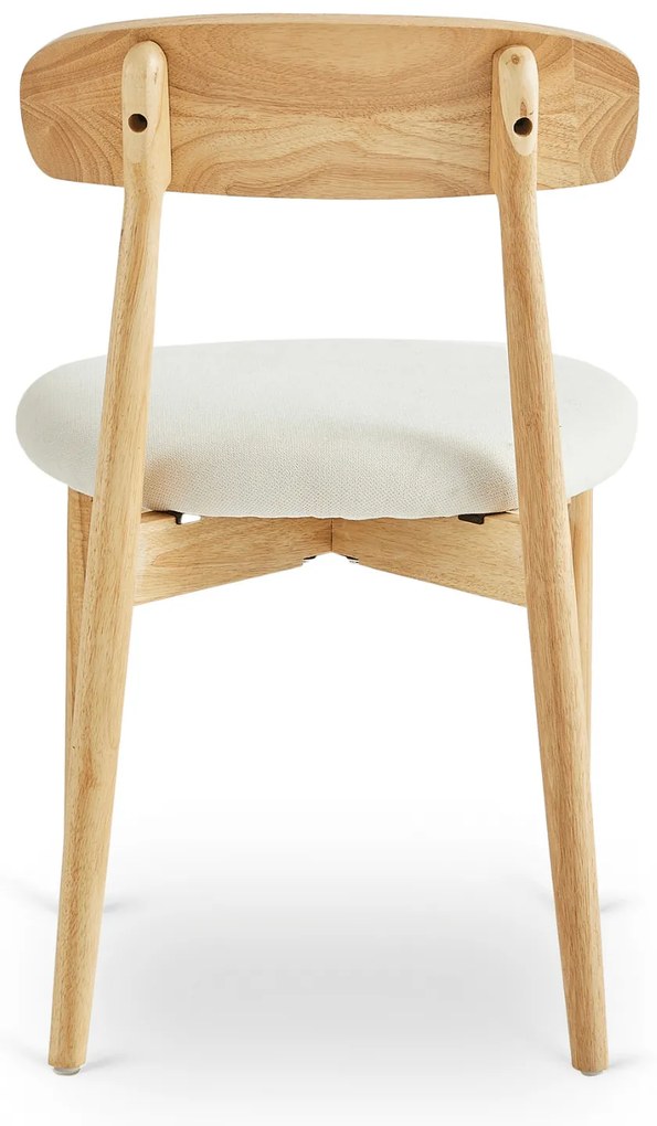 Krzesło Tapicerowane Drewniane ALVIN Dąb/Beż Nowoczesne