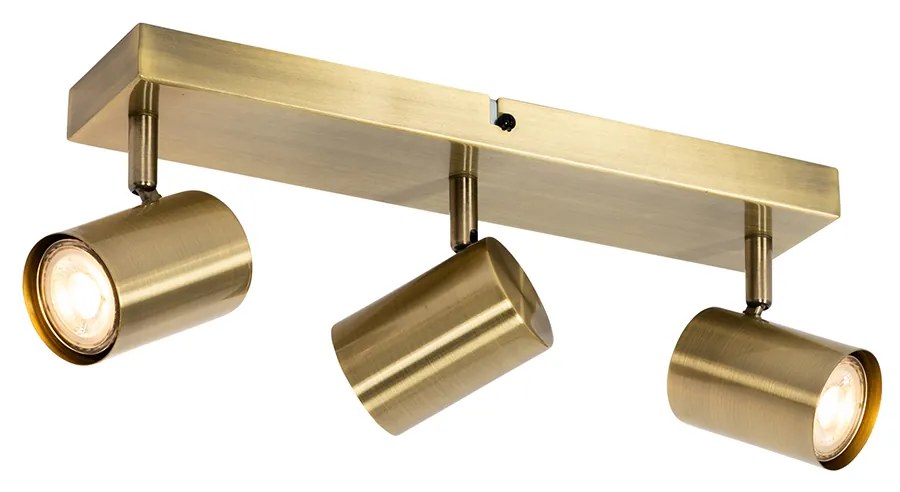 Nowoczesna lampa sufitowa brązowa 3-punktowa regulowana prostokątna - Jeana