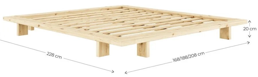 Pomarańczowe łóżko dwuosobowe z litego drewna sosnowego bez zagłówka ze stelażem 180x200 cm Japan – Karup Design