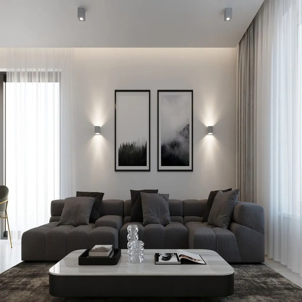 Szara lampa punktowa 10x10 cm Geo – Sollux