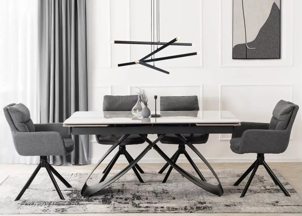 Stół rozkładany Twig 160-240 cm - nowoczesny stół do jadalni i salonu z ceramicznym blatem