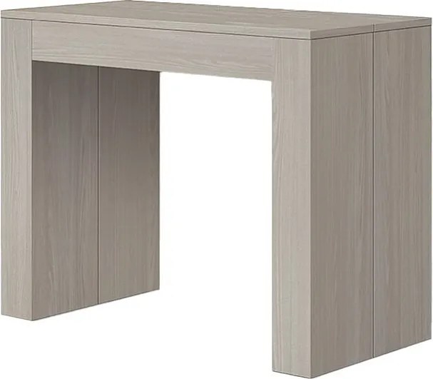 Wysuwana drewniana konsola, wykończenie perłowy wiąz 90×45-90×300 cm - LERICI