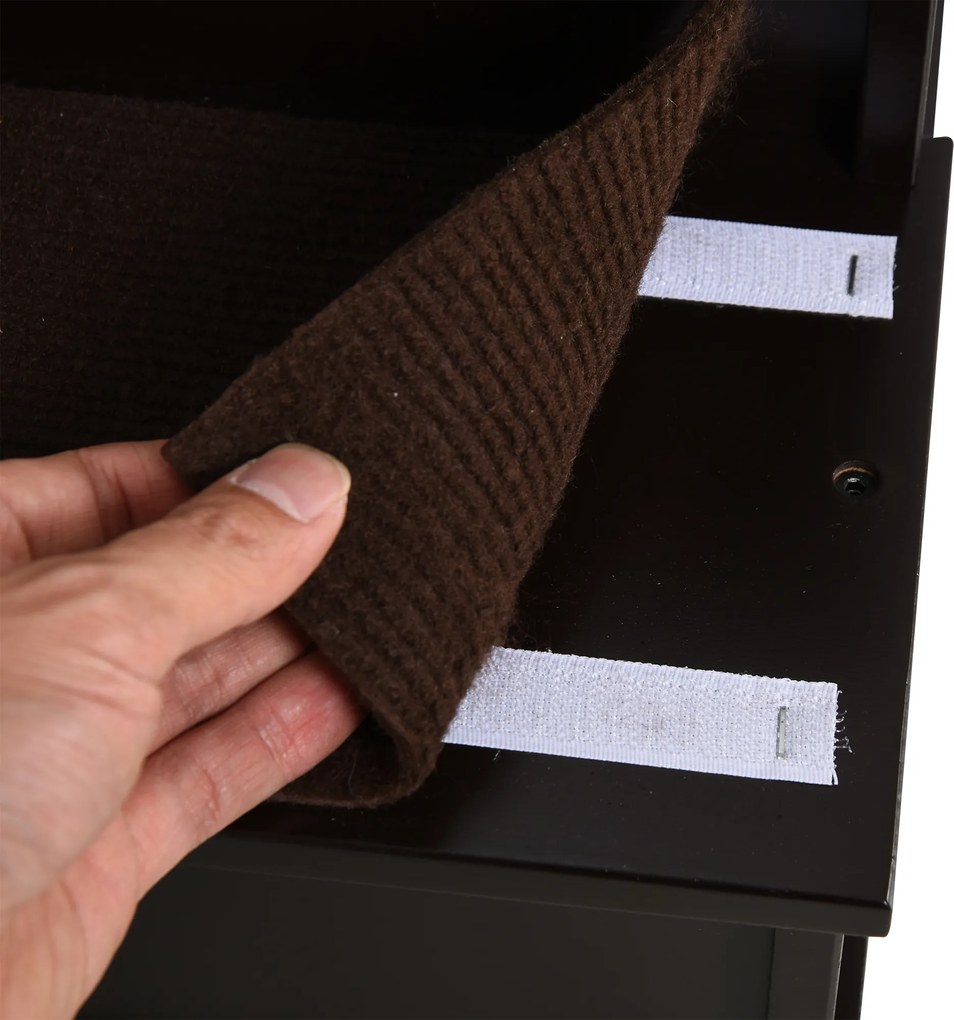 PawHut Schody dla Zwierząt Domowych, dla Psów/Kotów, 4-stopniowe, Krótkowłosy Plusz, do 30 kg, 40 x 59 x 54,2 cm, Ciemnobrązowy