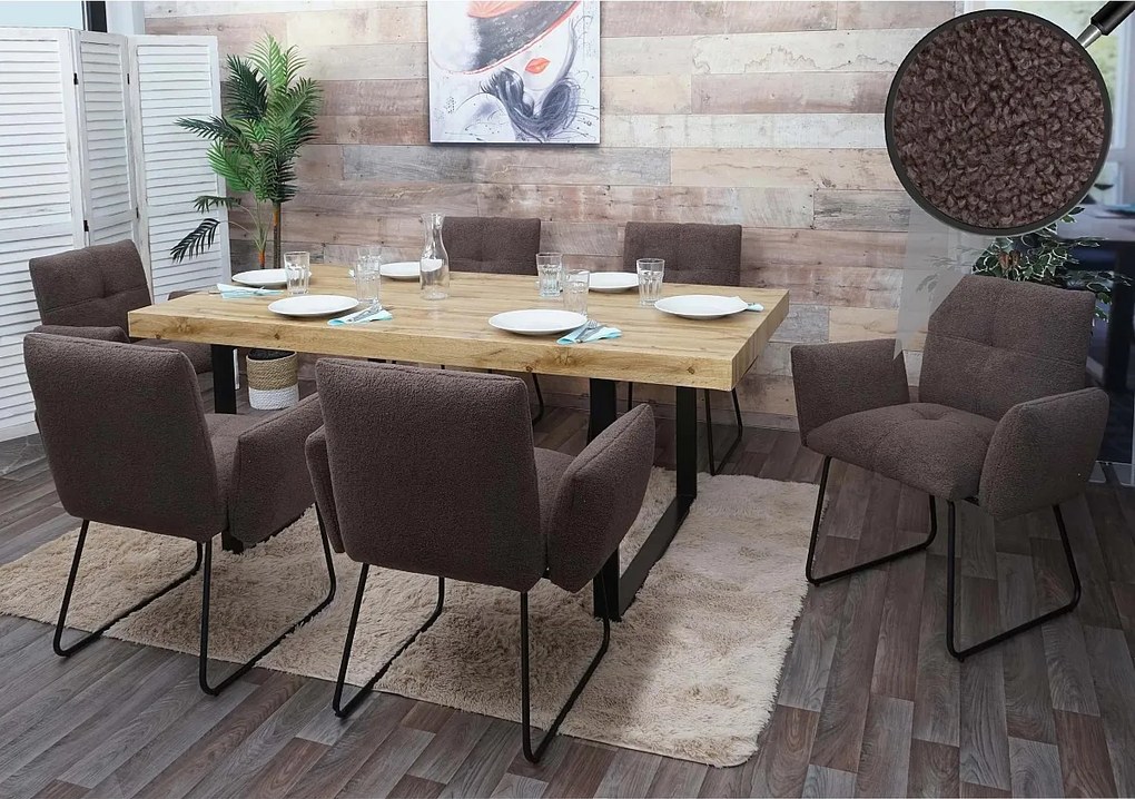 Krzesło do jadalni MCW-K34 (zestaw 2 sztuk),  brązowy