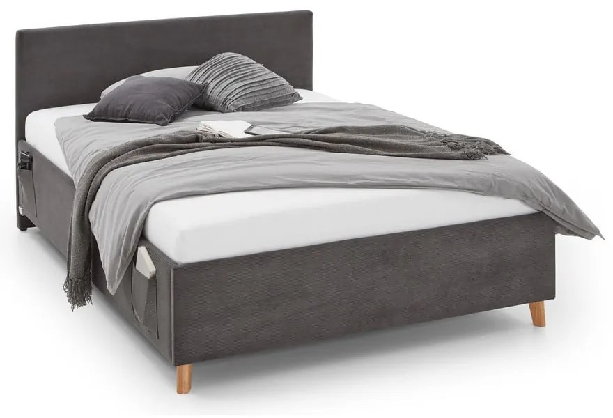 Antracytowe tapicerowane łóżko dziecięce bez stelaża 90x200 cm Cool – Meise Möbel