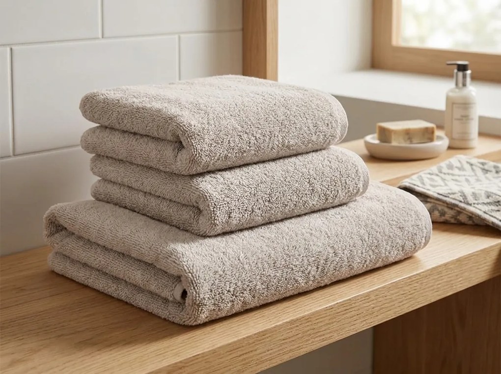 Ręcznik kąpielowy NORIELLE 70x140 cm beżowy, 100% bawełna