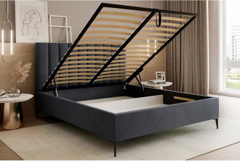 Łóżko Mona Slim III 200 Tkanina VELUTTO 20 stelaż metalowy