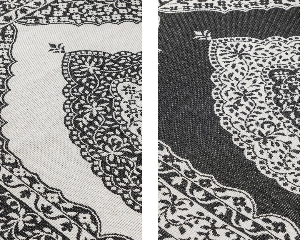 Dywan dwustronny zewnętrzny Gemini Alladyn czarno-kremowy 80 cm x 150 cm