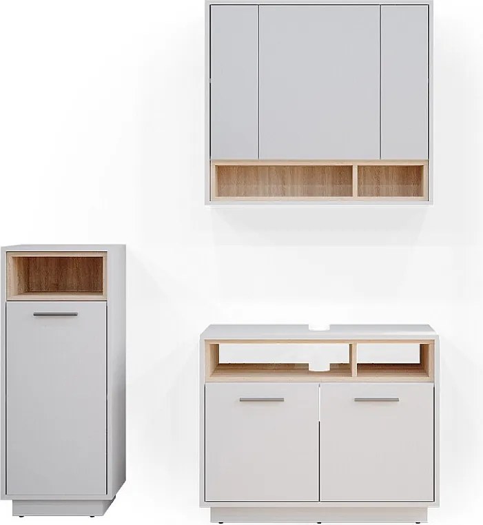 Zestaw mebli łazienkowych biały 80x40x64 beatrice