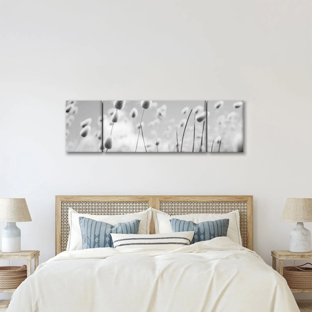 Obraz - Trawa z ogonkiem króliczka Boho (170x50 cm)