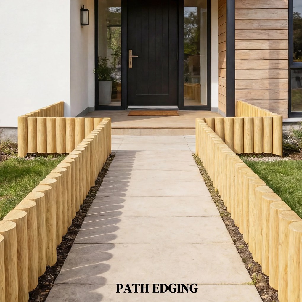 Outsunny Płot ogrodowy z drewna 176 cm x 30 cm, elementy płotu dla ogrodu, rabat kwiatowych i bariera dla zwierząt | Aosom PL