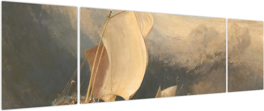 Obraz - William Turner, Fishing Boats with Hucksters Bargaining for Fish, reprodukcje (170x50 cm)